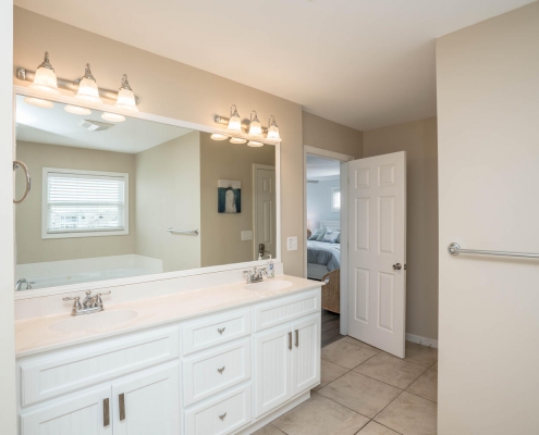 Upper level master with double vanity